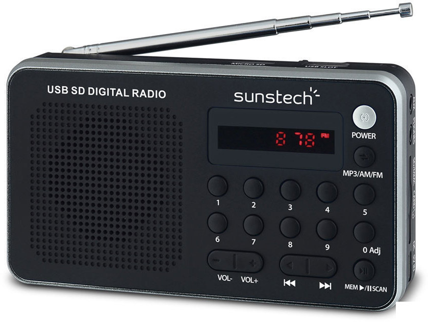 AUDIO PORTATIL RADIO TRANSISTOR Radio Transistor Sunstech RPDS32 Negro-Plata Suntech