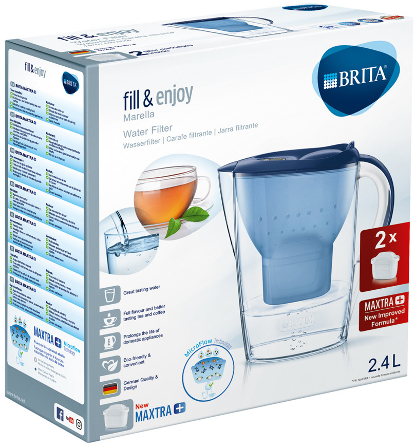 Jarra purificadoras-filtro de agua MARELLA Azul 2 filtros MAXTRA+ Brita