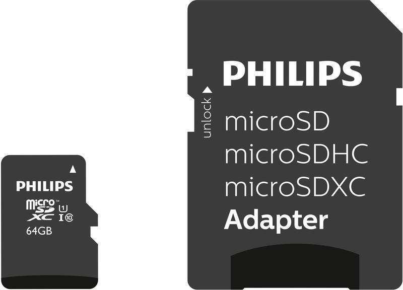 Tarjeta Philips MICRO Sdc10 64gb Con Adaptador