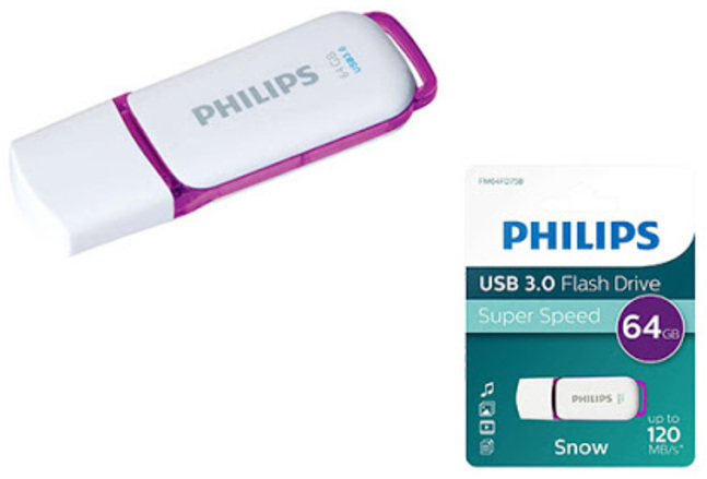 Pendrive Philips SNOW 64gb Purpura 3.0